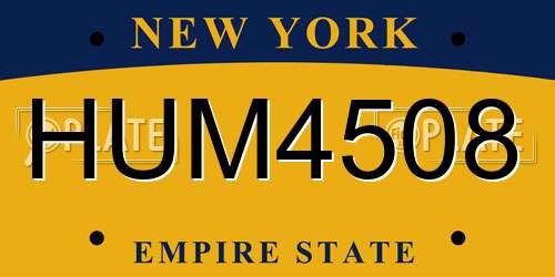 HUM4508 New York License Plate