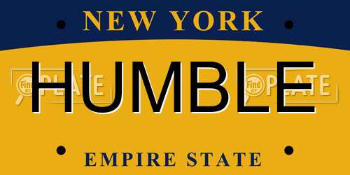 HUMBLE New York License Plate