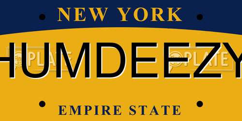 HUMDEEZY New York License Plate
