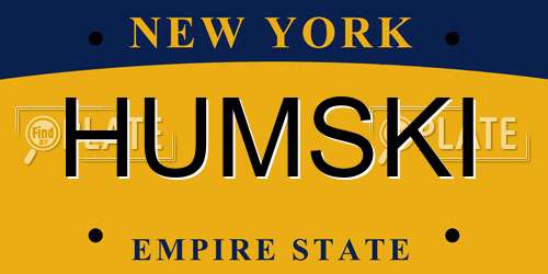 HUMSKI New York License Plate