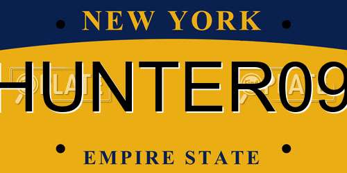 HUNTER09 New York License Plate