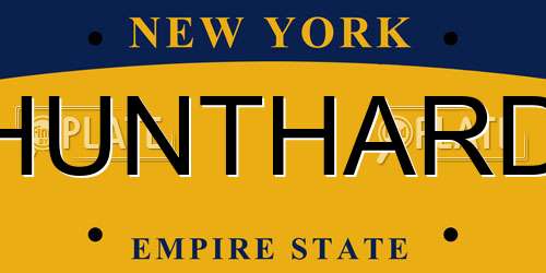 HUNTHARD New York License Plate