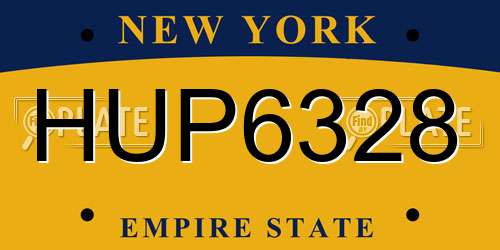 HUP6328 New York License Plate