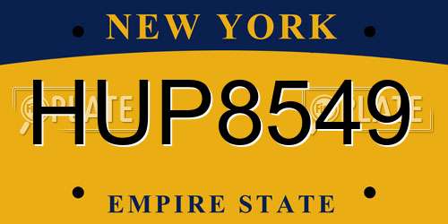 HUP8549 New York License Plate