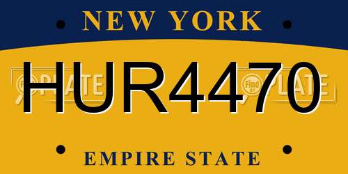 HUR4470 New York License Plate