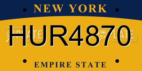 HUR4870 New York License Plate