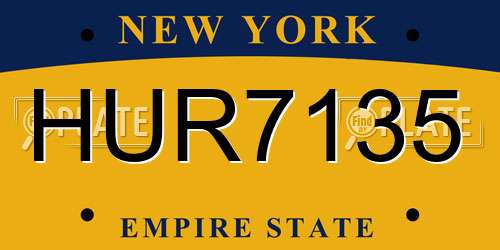 HUR7135 New York License Plate