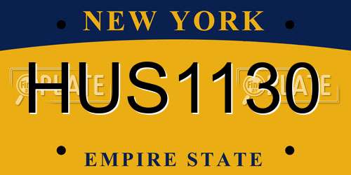 HUS1130 New York License Plate