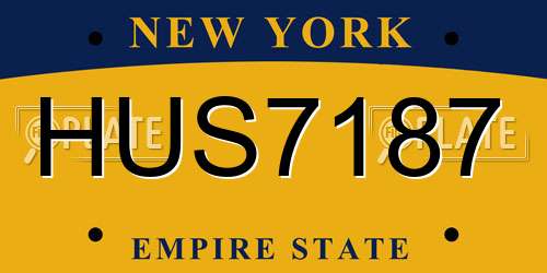 HUS7187 New York License Plate
