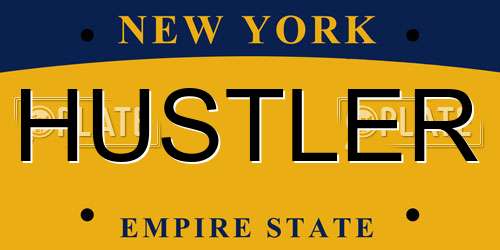 HUSTLER New York License Plate