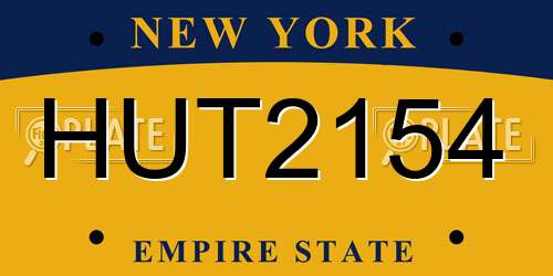 HUT2154 New York License Plate
