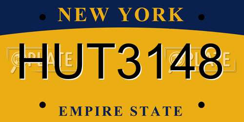 HUT3148 New York License Plate