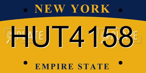 HUT4158 New York License Plate
