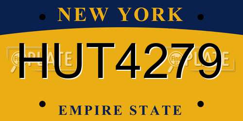 HUT4279 New York License Plate