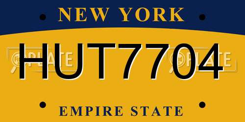 HUT7704 New York License Plate