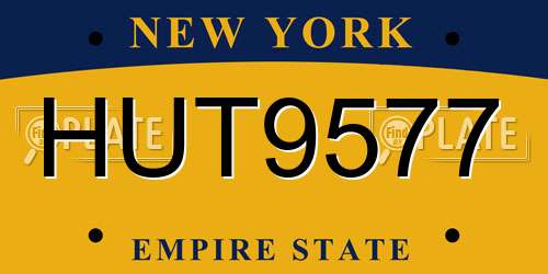 HUT9577 New York License Plate