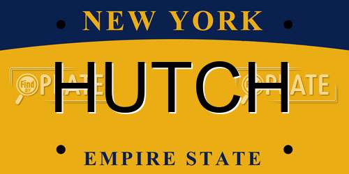 HUTCH New York License Plate