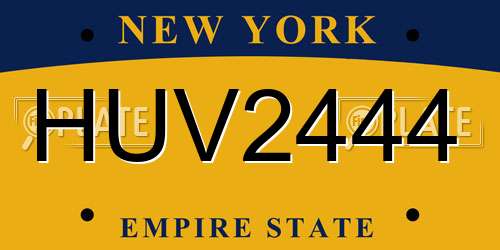 HUV2444 New York License Plate