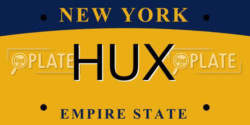 HUX New York License Plate