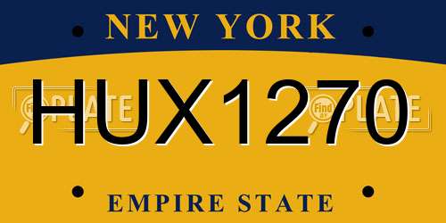 HUX1270 New York License Plate