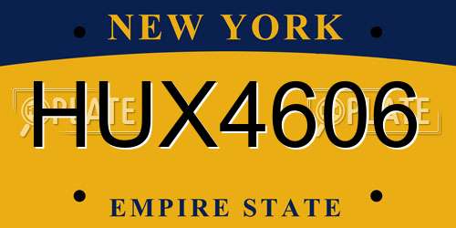 HUX4606 New York License Plate