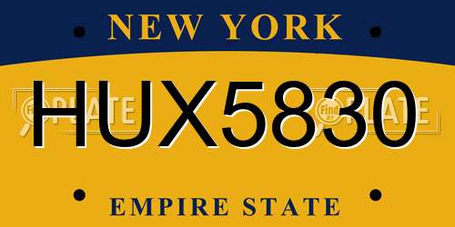HUX5830 New York License Plate