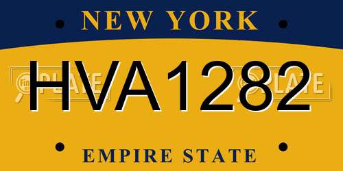 HVA1282 New York License Plate