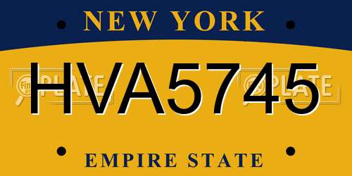 HVA5745 New York License Plate