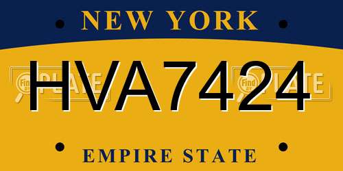 HVA7424 New York License Plate