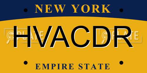 HVACDR New York License Plate