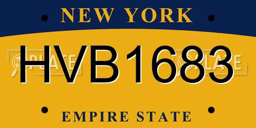 HVB1683 New York License Plate