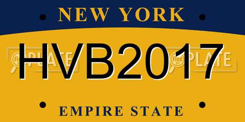 HVB2017 New York License Plate