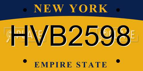 HVB2598 New York License Plate
