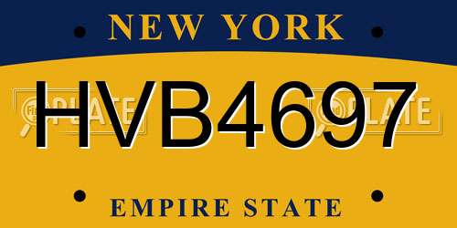 HVB4697 New York License Plate