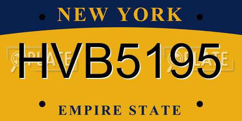 HVB5195 New York License Plate