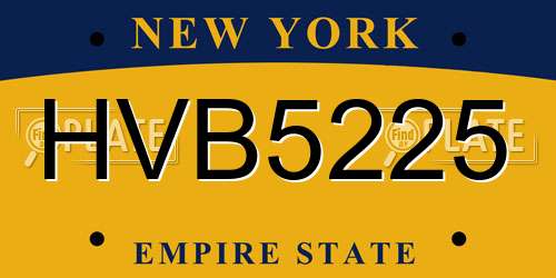 HVB5225 New York License Plate
