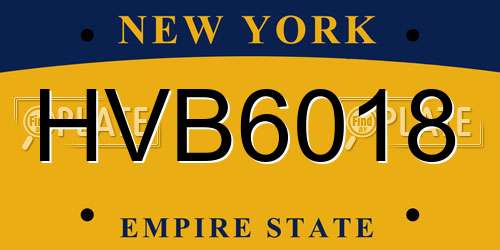HVB6018 New York License Plate