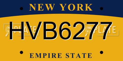 HVB6277 New York License Plate
