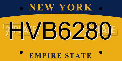HVB6280 New York License Plate