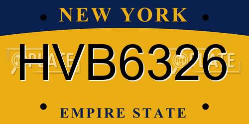 HVB6326 New York License Plate