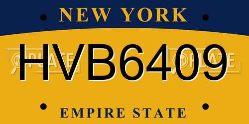 HVB6409 New York License Plate