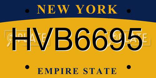 HVB6695 New York License Plate