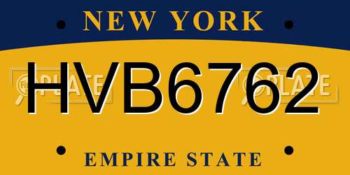 HVB6762 New York License Plate