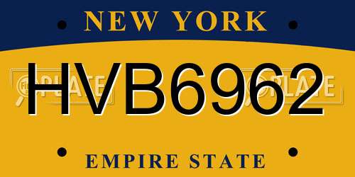 HVB6962 New York License Plate