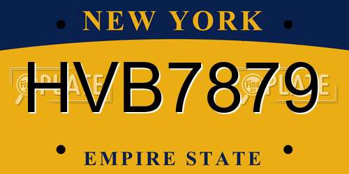 HVB7879 New York License Plate