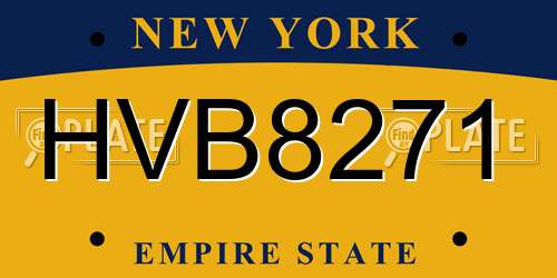 HVB8271 New York License Plate