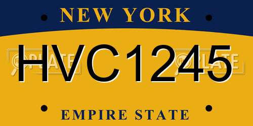 HVC1245 New York License Plate