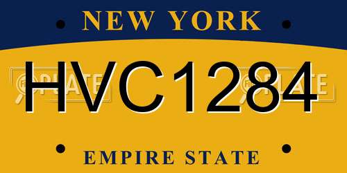 HVC1284 New York License Plate