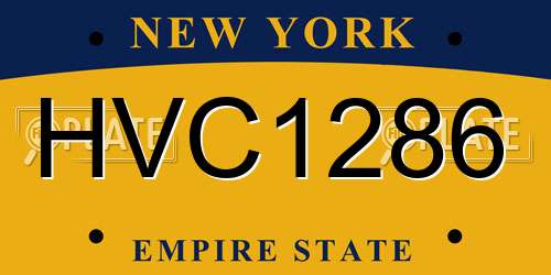 HVC1286 New York License Plate