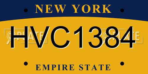 HVC1384 New York License Plate
